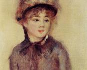 皮埃尔 奥古斯特 雷诺阿 : Bust of a Woman Wearing a Hat